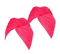 Allure 2 Pack Hair Towel Wrap 100% Cotton - Soft, Absorbent, Quick Drying Adjustable Button Hair Drying Towel (Pink)