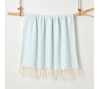 Allure Bath Fashions Aisling Super Soft Faux Fur Tasselled Sofa Throw Blanket in Duck Egg Blue | Size: 130 cm x 170 cm Allure Bath Fashions Duck Egg Blue 130 cm x 170 cm