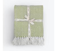 Allure Bath Fashions Audley Cotton Herringbone Sofa Throw Blanket (Green, 150 X 200Cm)