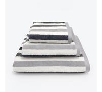 Allure Cali Striped Hand Towels Pack of 2 50 x 85cm, 100% Cotton - Super Soft, Absorbent, Quick Dry Bathroom Towel Set (Grey)