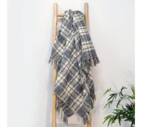 Allure Bath Fashions Chenille Checked Tartan Throw Blanket in Grey | Size: 125 cm x 150 cm Allure Bath Fashions Grey 125 cm x 150 cm