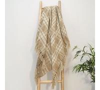 Allure Bath Fashions Chenille Checked Tartan Throw Blanket in Natural | Size: 125 cm x 150 cm Allure Bath Fashions Natural 125 cm x 150 cm
