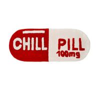 Allure Bath Fashions Chill Pill Bath Runner - Long Bath Mat Rug (Red)