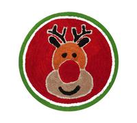 Allure Bath Fashions Christmas Tufted Rudolph Round Bath Mat
