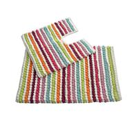 Allure Bath Fashions Chunky Bobble Striped Two Piece Bath Mat Set - Multi Bright