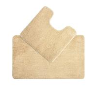 Allure Bath Fashions Deep Pile Microfibre Non Slip Bath Mat Set - Beige