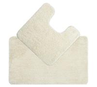 Allure Bath Fashions Deep Pile Microfibre Non Slip Bath Mat Set - Cream