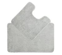 Allure Bath Fashions Deep Pile Microfibre Non Slip Bath Mat Set - Dove Grey