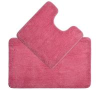 Allure Bath Fashions Deep Pile Microfibre Non Slip Bath Mat Set - Rose Pink