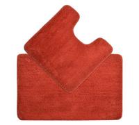 Allure Bath Fashions Deep Pile Microfibre Non Slip Bath Mat Set - Terracotta
