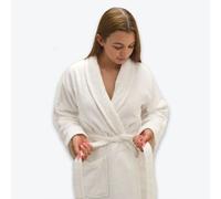 Allure Bath Fashions Hotel Luxury Unisex Towelling Bathrobe - 100% Cotton in White | Size: Large/XL Allure Bath Fashions White L/XL