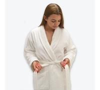 Allure Bath Fashions Hotel Luxury Unisex Towelling Bathrobe - 100% Cotton in White | Size: Large/XL Allure Bath Fashions White L/XL