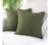 Allure Bath Fashions Hotel Waffle Cushion Covers Two Pack - Khaki, 65 X 65Cm
