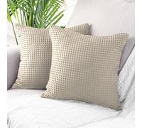 Allure Bath Fashions Hotel Waffle Cushion Covers Two Pack - Taupe, 65 X 65Cm