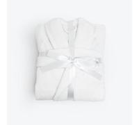 Allure Bath Fashions Luxury Dual Textured Velour Dressing Gown, Towelling Bathrobe in White | Size: Large/XL Allure Bath Fashions White L/XL