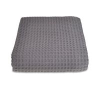 Allure Bath Fashions Luxury Hotel Waffle Throw Blanket Bedspread - 100% Cotton in Dark Grey | Size: Large Allure Bath Fashions Dark Grey Large