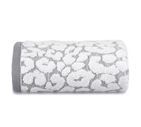 (Grey/White, Hand Towel) Allure Luxury Jacquard Leopard Print Bath Towels