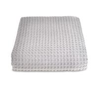 Allure Bath Fashions Luxury Super King Size Waffle Throw Blanket Bedspread 250 X 260Cm - Dove Grey