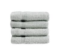 (Dove Grey) Allure Zero Twist Egyptian Cotton 4 Pack Face Cloths Flannels