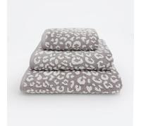 Allure Bath Fashions Luxury Zero Twist Leopard Print Bathroom Towels - 100% Cotton in Grey Allure Bath Fashions Grey