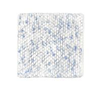 Allure Bath Fashions Marl Chunky Bobble Square Bath Mat Non Slip - Blue