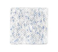 Allure Bath Fashions Marl Chunky Bobble Square Bath Mat Non Slip in Blue Allure Bath Fashions Blue