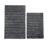 Allure Bath Fashions Marlow Ribbed Two Piece Bath Mat Set - Charcoal Grey
