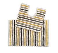 Allure Bath Fashions Merlin Chunky Bobble Bath Mat, Handwoven, Cotton Blend, Pom-Pom Design, 50cm x 80cm - Fully Guaranteed (Mustard, Two Piece Set)