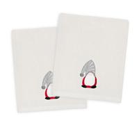 Allure Bath Fashions Pack Of 2 Gonk Christmas Hand Towels - 100% Cotton Festive Tea Towels (Grey)