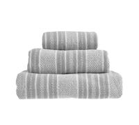 Allure Striped Hand Towel 50 x 90cm, Pack of 2, 100% Cotton 500gsm, Super soft, Absorbent, Washable (Grey)