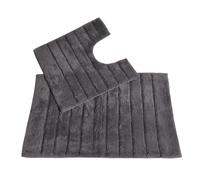 Allure Linear Rib 2 Piece Bathroom Set - Charcoal, Black