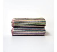 Allure Bath Fashions Recycled Cotton Bath Towels - Striped, Lightweight Remnant Yarn