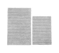 Allure Bath Fashions Ribbed Two Piece Bath Mat Set - 100% Cotton in Light Grey Allure Bath Fashions Light Grey