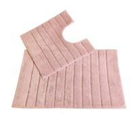 Allure Bath Fashions Ribbed Two Piece Bath Mat & Toilet Mat Set - Blush