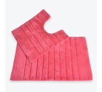 Allure Linear Rib 2 Piece Bathroom Set - Hot Pink, Pink