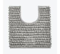 Allure Chunky Bobble Sparkle Non Slip Pedestal Toilet Mat 50 x 50cm - Super Soft & Absorbent Satin Striped Bathroom Rug (Dove Grey)