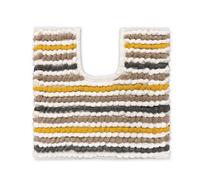 Allure Striped Chunky Bobble Toilet Mat 50 x 50cm - Thick, Hand-Woven, Super Soft Pedestal Mat (Mustard)