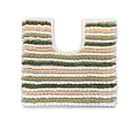 Allure Bath Fashions Striped Chunky Bobble Pedestal Toilet Mat in Green Allure Bath Fashions Green