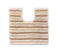 Allure Bath Fashions Striped Chunky Bobble Pedestal Toilet Mat in Natural Allure Bath Fashions Natural