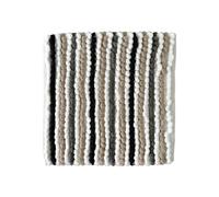 Allure Striped Chunky Bobble Shower Mat 50 x 50cm - Thick, Hand-Woven, Super Soft Square Bath Mat (Monochrome)