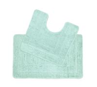 Allure Bath Fashions Two Piece Non-Slip Bath Mat & Pedestal Mat Set in Duck Egg Blue Allure Bath Fashions Duck Egg Blue