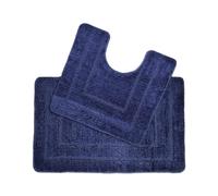 Allure Bath Fashions Two Piece Non-Slip Bath Mat & Pedestal Mat Set in Navy Allure Bath Fashions Navy
