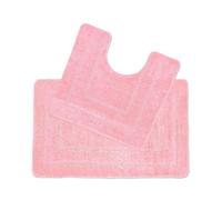 Allure Bath Fashions Two Piece Non-Slip Bath Mat & Pedestal Mat Set in Pale Pink Allure Bath Fashions Pale Pink