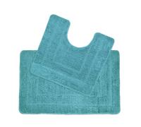 Allure Bath Fashions Two Piece Non-Slip Bath Mat & Pedestal Mat Set in Teal Allure Bath Fashions Teal
