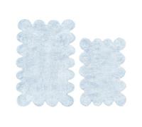 Allure Bath Fashions Two Piece Scallop Bath Mat Set - Baby Blue
