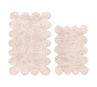 Allure Bath Fashions Two Piece Scallop Bath Mat Set - Blush Pink