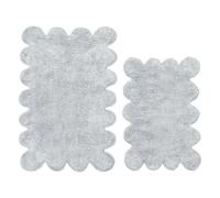 Allure Bath Fashions Two Piece Scallop Bath Mat Set - Grey