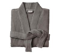 Allure Bath Fashions Unisex Bathrobe Lightweight Textured Waffle Robe - Soft Hotel Dressing Gown, Kimono (Small/Medium, Dark Grey)