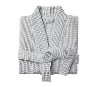 Allure Bath Fashions Unisex Lightweight Waffle Bathrobe, Spa Dressing Gown Kimono - Grey, S/m