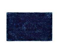 Allure Bath Fashions Velvet Chenille Bobble Bath Mat Non-Slip in Navy Allure Bath Fashions Navy